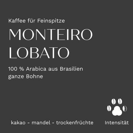 Detailansicht Kaffeepackung, Sorte Monteiro Lobato