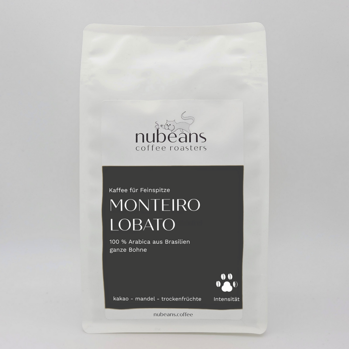 Vorderansicht Kaffeepackung, Sorte Monteiro Lobato